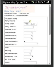 Free Fertility Calendar for Mobile Phone and PDA at MyMonthlyCycles.com