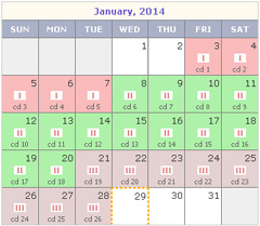 Rhythm Method Calendar View